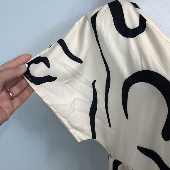 Emery Rose Dress size Extra Large Ivory Black Swirls Long Maxi Wedding Church - Picture 6 of 11